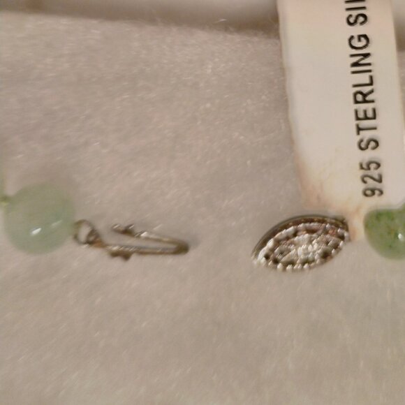 Green Aventurine Semi-Precious Bead Necklace with Sterling Silver Clasp, NWT - Picture 5 of 7